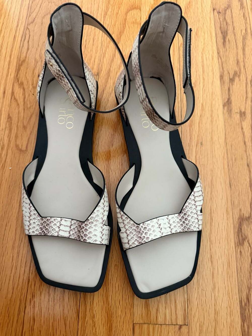 Franco Sarto Women's Elisa Ankle Strap Sandals, Snakeskin Print, Size 6.5M
